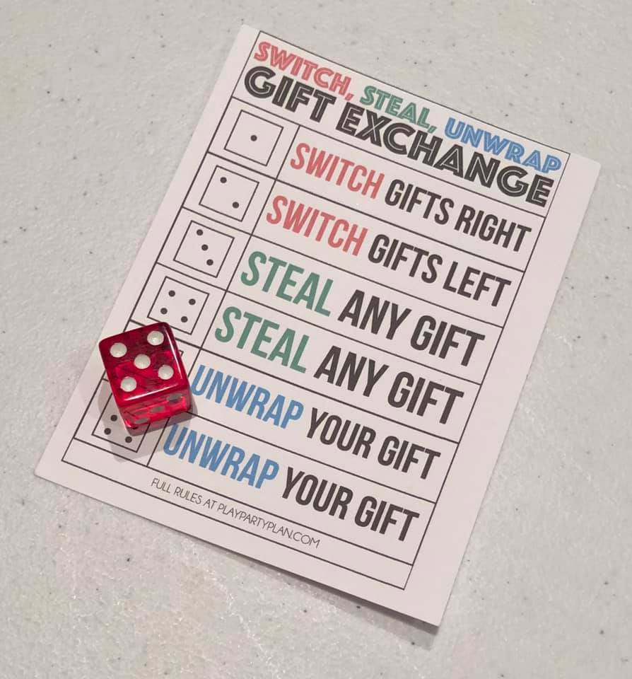 Switch Steal Unwrap Gift Exchange Dice Game - Play Party Plan